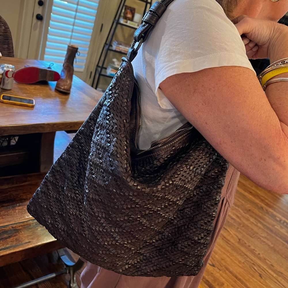 Reptile’s House Italian Leather Woven Tote